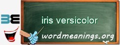 WordMeaning blackboard for iris versicolor